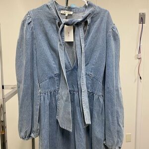 Stylish Long Sleeve Denim Dress